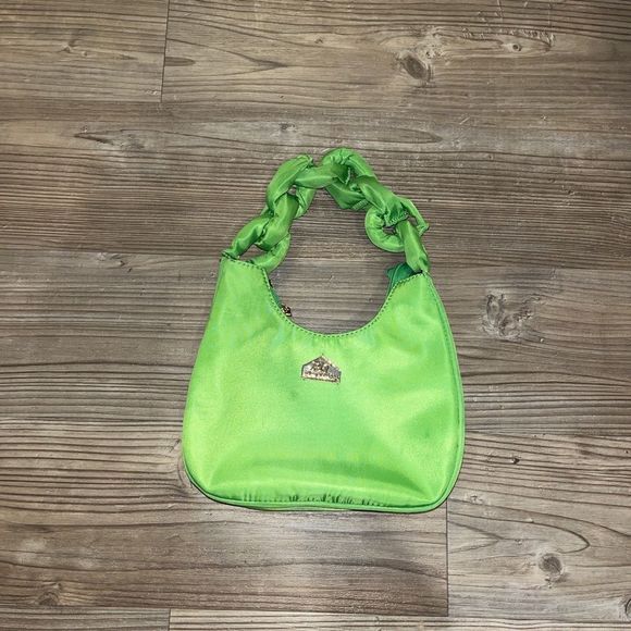 PrettyLittleThing Handbags - Pretty Little Thing Green Twist Strap Shoulder Bag